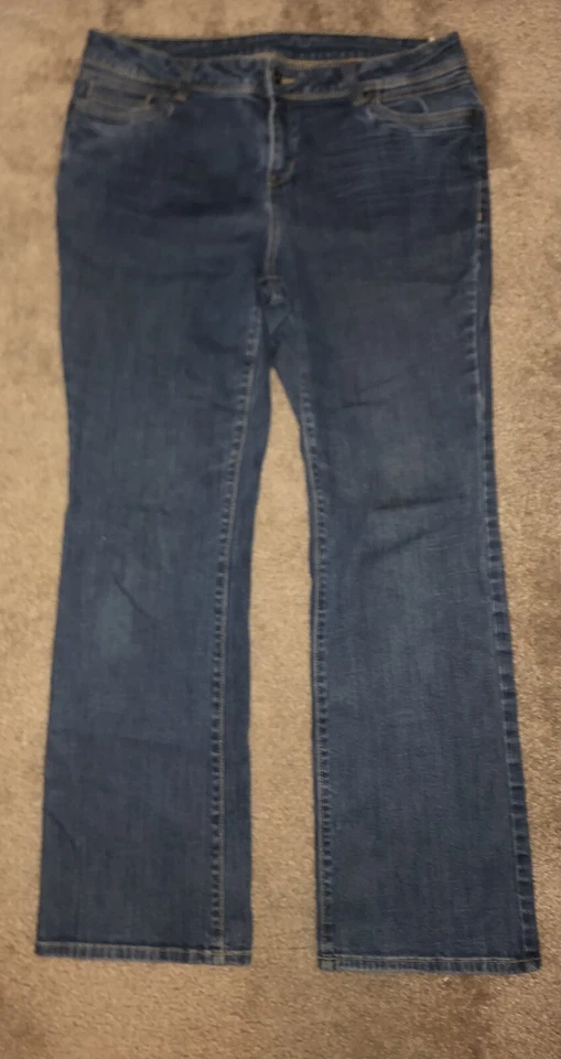 Vera Wang 女式 12 R 码深蓝色靴型剪裁弹力胡须拉链 — 第 2/4 张图片