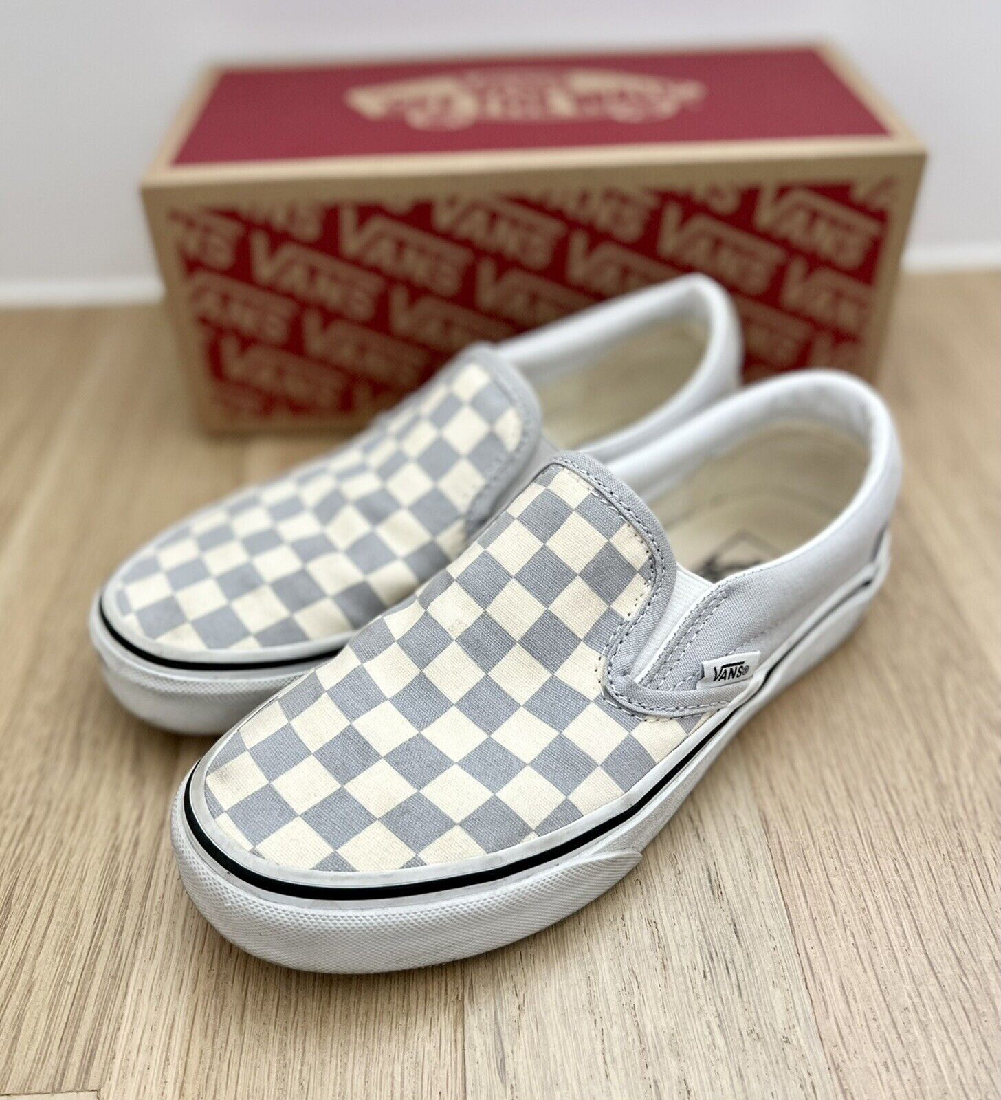 Vans Slip On Checkerboard Skate Shoe Gray Dawn Journeys | lupon.gov.ph