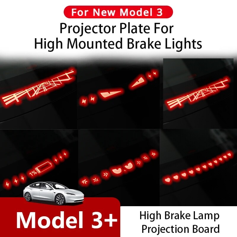 For Tesla Model 3  Accessories High Mounted Brake Tail Light Emblem Stickers