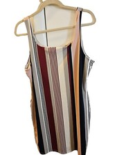 IRIS MULTICOLOR  DRESS SIZE 2X PINK, BLUE GREY,WHITE, OIN STRIPE