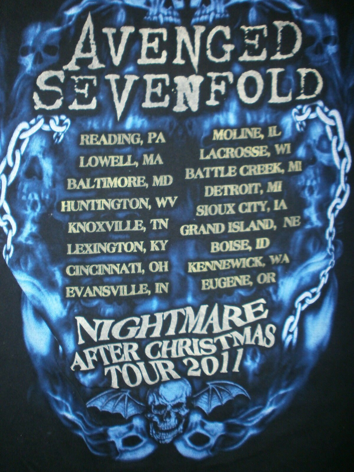 AVENGED SEVENFOLD Nightmare Tour 2010  TShirtSlayer TShirt and  BattleJacket Gallery