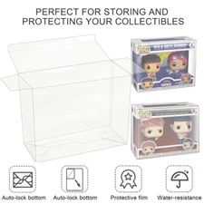 Pop! Vinyl Protector Box Acid Free Plastic Seal Display Case For 2 Pack 4'' Pop