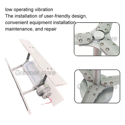 3KW 12V 24V 48V Vertical Axis Wind Turbine Generator 3 Blades Charge Controller - Picture 6 of 16