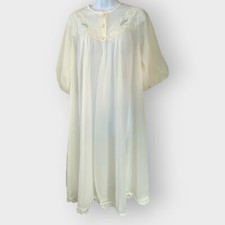 Vintage Shadowline Womens Peignoir Robe  Medium  Sheer  Lace  Embroidered