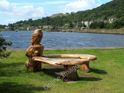 Photo 6x4 Owl Bench Erskine This is one of several attractive benches pos c2009