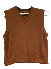 Woolrich Mens Sweater Vest Wool Blend Size XL Pumpkin
