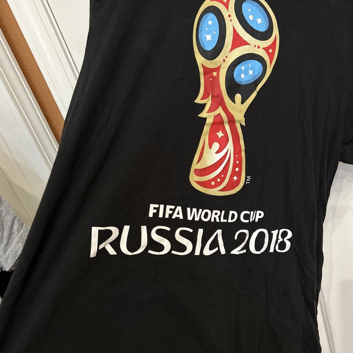 Fifa World Cup Russia 2018 Adidas Black T-Shirt Size Large Great