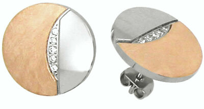 Ohrringe Stecker Edelstahl Zirkonia IPR rose Gold Ohrstecker Hardwear Landmesser