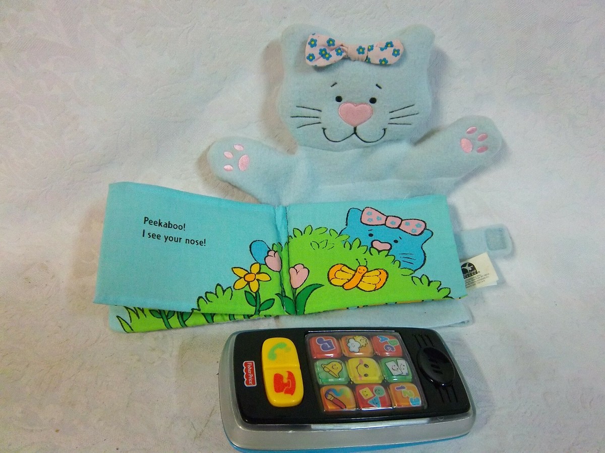 Peekaboo Kitty Hand Puppet Book Plush Fisher Price Phone Learning