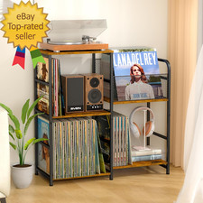 Record Player Stand Turntable Stand with Vinyl Storage Holds up to 300 Albums