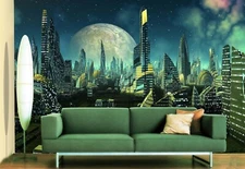 3D Moon City ZHUA10973 Wallpaper Wall Murals Removable Self-adhesive Amy
