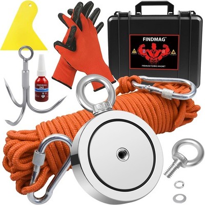 1725 lbs+ Fishing Magnet Kit, Double Sided Retrieval Magnet with Rope, Super Str