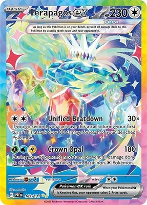 Terapagos ex 169/131 Sv: Prismatic Evolutions Holo Chase Pack 1/125 Limited Run!