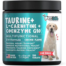 Taurine Supplement for Dogs w/L-Carnitine  CoQ10 Heart Support Formula for Dogs