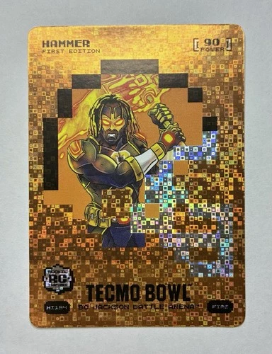 2026 Bo Jackson Battle Arena Tecmo Bowl Helmet Icon Battlefoil Fire HAMMER