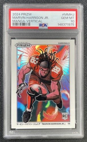 MARVIN HARRISON JR. PSA 10 2024 PANINI PRIZM #M-MHJ ROOKIE MANGA VERTICAL SP 975