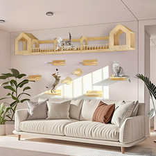 Cat Wall Shelves and Furniture Set with Condos, Perches, Bridge Ladders, Sisal S