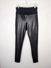 Assets By Spanx All Over Faux Leather Legging Size Large L Black 20258R