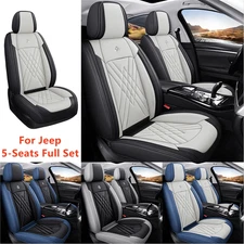 For Jeep Renegade Grand Cherokee 5-Seat Full Coverage PU Leather Car Seat Covers