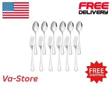 Stainless Steel 12PCS Silverware Forks and Spoons Set