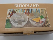 Studio Nova Woodland Fruit Bowls Set of 4 Crystal Germany Etched Ducks NIB 5"