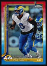 2025 Topps Chrome Jared Verse Red White and Blue Refractor #173 Los Angeles Rams