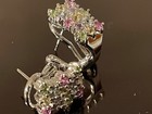 Topaz crystals vintage 925 Sterling Silver .5” drop Earrings colorful retro — photo 7