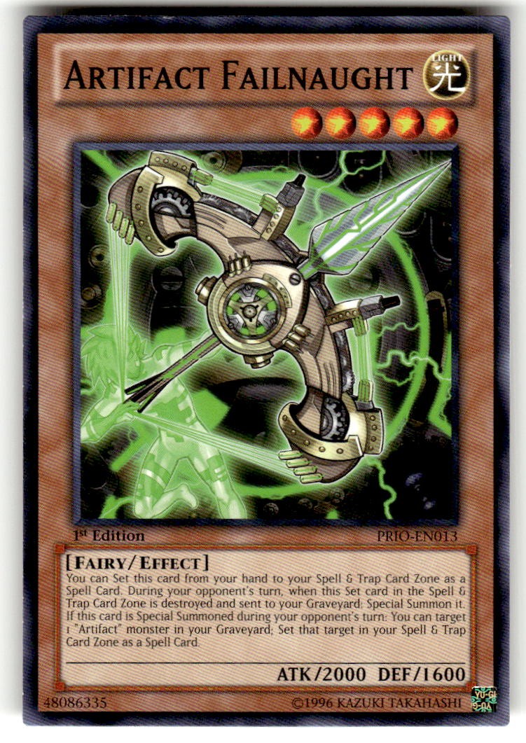 Artifact Failnaught PRIO-EN013 Common Primal Origin Yu-Gi-Oh 1st Edition NM