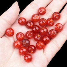 50pcs Natural Red Agate Stone Round Big Hole Beads Jewelry Making 10mm Hole 2mm