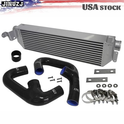 Upgrade FMIC Twin Intercooler +Black Hose Kit For Volkswagen Golf R GTI MK7 2.0T