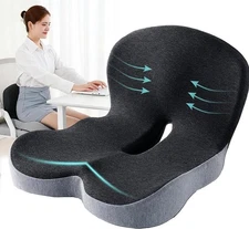 Memory Foam Seat Cushion Lumbar Support Ergonomic Back Support for Office Car
