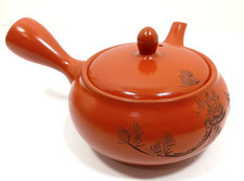 Vintage Tokoname Kyusu Japanese Teapot Bamboo Pine Design