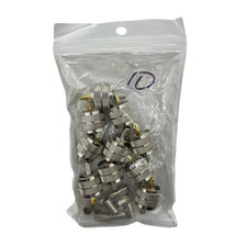 UHF PL-259 Male Crimp Type RF Connectors for RG8X LMR240 Coax Wire - Pack of 10