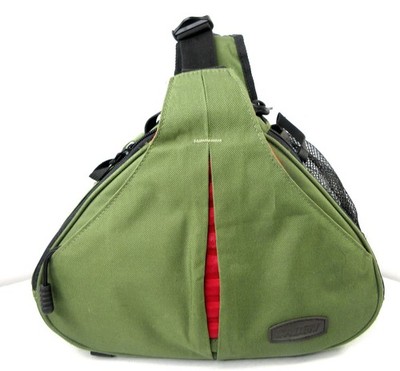 Caden Camera Case Shoulder Sling Backpack Waterproof Triangular Green Red