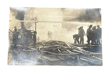 1911 Los Angeles Fire RPPC – Byrne Building Fire – Firefighters – Broadway