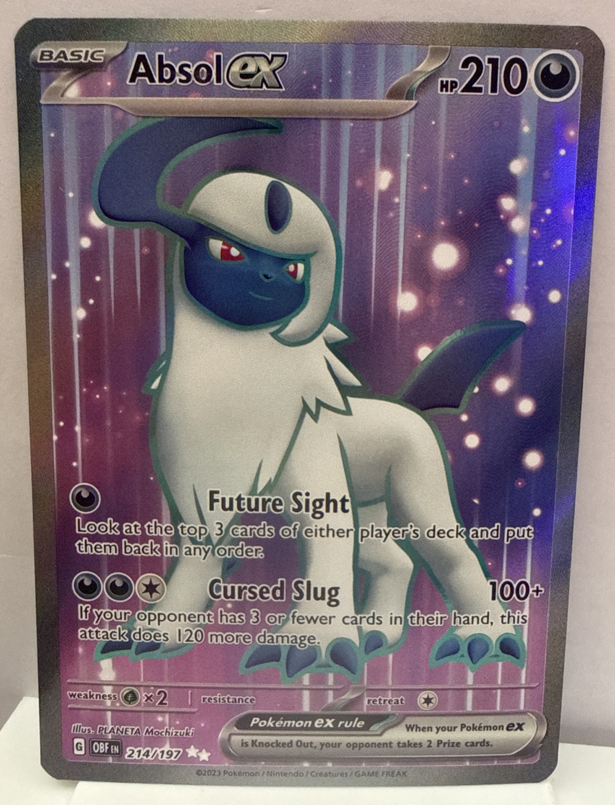 Absol ex 214/197 Obsidian Flames Pokemon NM/M Full Art Holo