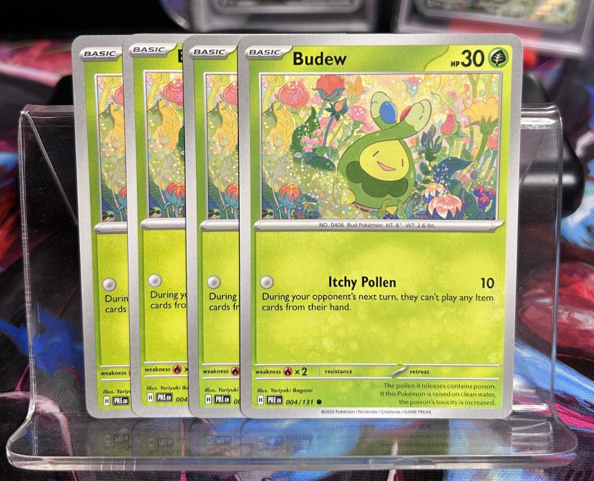 [4x Playset] Budew 004/131 Sv: Prismatic Evolutions Pokemon TCG