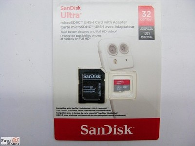 SanDisk Ultra 32GB microSDHC A1 120MB/s +Adapt. SDSQUA4-032G-GN6MA micro SDHC 