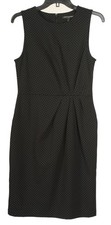 Banana Republic Dress Women’s 4 Black White Polka Dot Sheath Sleeveless Stretch 