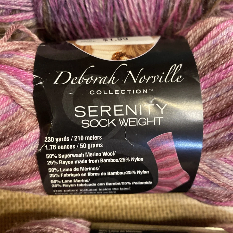 Premier Yarn Deborah Norville Serenity Sock Weight Violos/pink Sugar Lot of 6 - Image 4 of 4