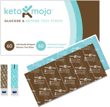 KETO-MOJO Blood Glucose and Ketone Test Strips Combo Pack  60 Glucose  60 Keto