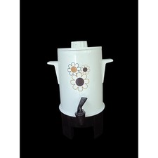 Vintage Regal Ware Poly Perk Coffee Urn Retro Daisy Percolator, 1970s Flower MCM
