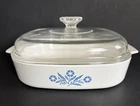 Vintage 1972-79 Corning Ware Blue Cornflower Casserole A-10-B & Pyrex Lid A-12-C