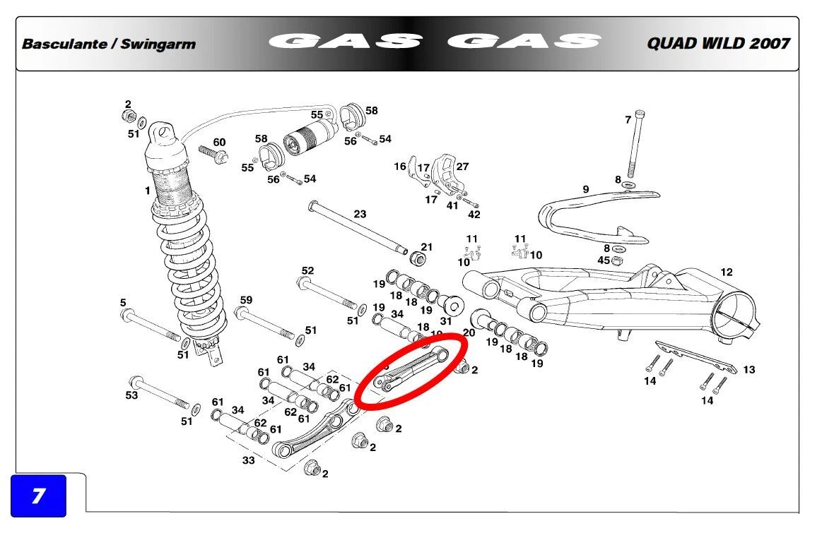Gas Gas Wild HP 450 2007 Rear Suspension Diagram - Picture 6