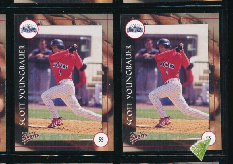 Lot (2) 2001 Multi-Ad #26 Scott Youngbauer Coach Lakewood Blueclaws ...