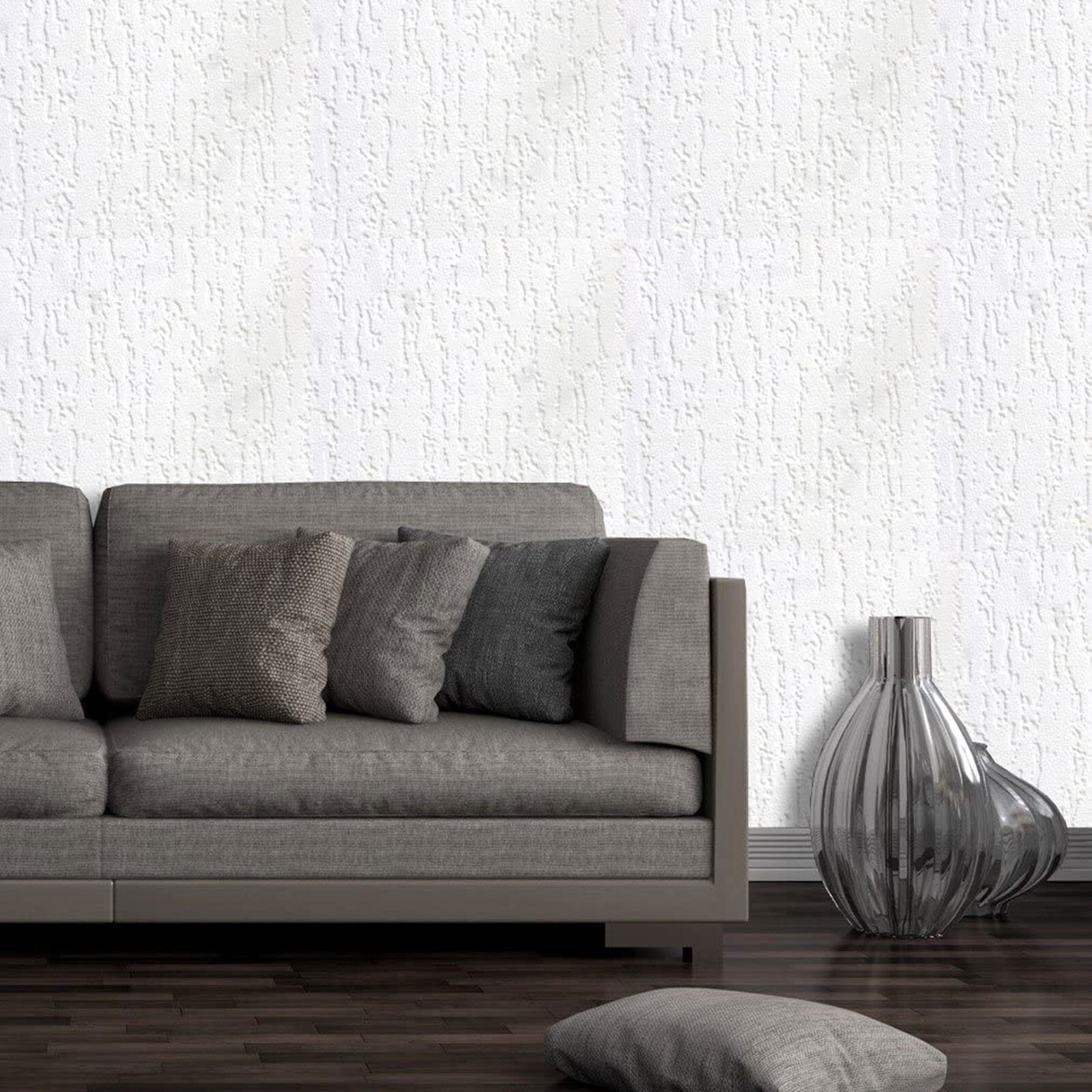 Anaglypta - Textured Wallpaper - Oak - White - Image 3