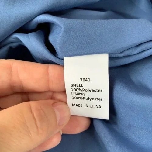 Fashion Blue V Neck Midi Sheer Lined Dress Elastic Waist Boho Chic, Size S - Picture 10 of 10