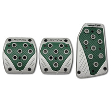 Silver And Green Universal Sports Pedal Pad Non Slip Manual Car Neutron Style