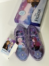 Toddler Girl's Disney Frozen Ballet Jelly Shoes Purple Light Up Heels Sz 6 NWT