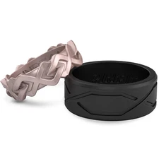 Rinfit Silicone Wedding Rings for Couples  - Matching Rubber Rings for Him & Her